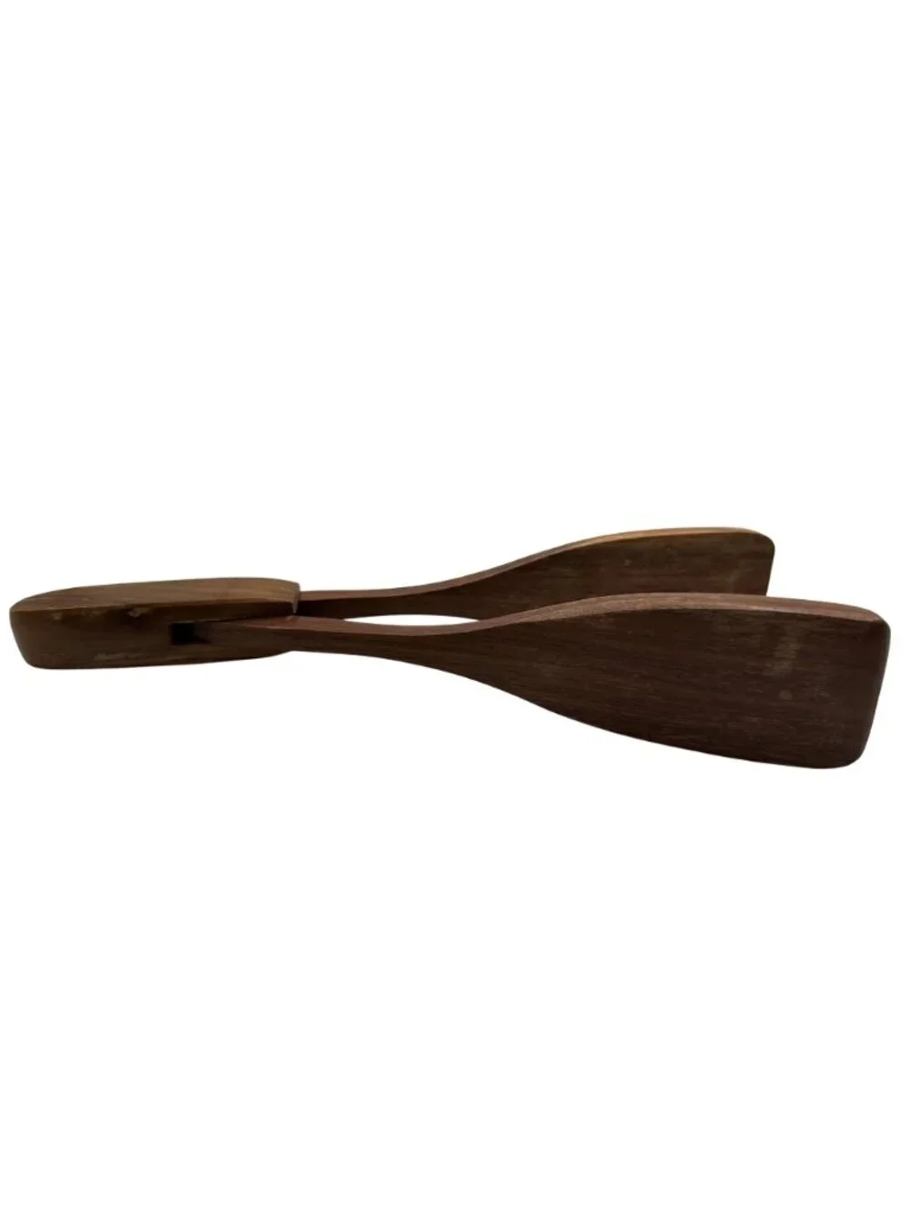 Vintage Wooden Salad Tongs Hinged Wood Serving Utensil For Kitchen Or Dining Use
